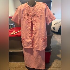 Embroidered Two-Piece Pink Skirt Set mp14